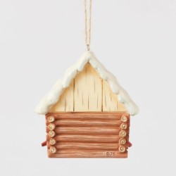 Log Cabin Bird House Hanging Ornament Heartwood Creek by Jim Shore