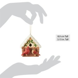 Log Cabin Bird House Hanging Ornament Heartwood Creek by Jim Shore