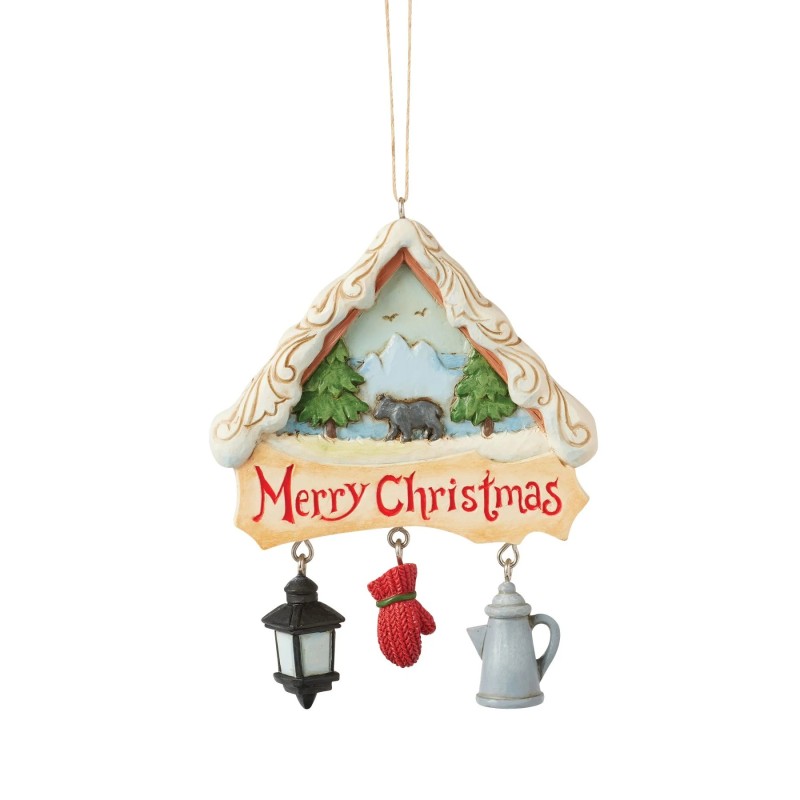 Lodge Scene with Chairs Hanging Ornament Heartwood Creek by Jim Shore