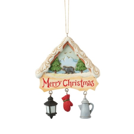 Lodge Scene with Chairs Hanging Ornament Heartwood Creek by Jim Shore