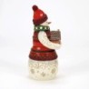 Lodge Snowman with Log Cabin