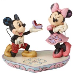 A Magical Moment Mickey Proposing to Minnie Mouse Figurine Disney Traditions