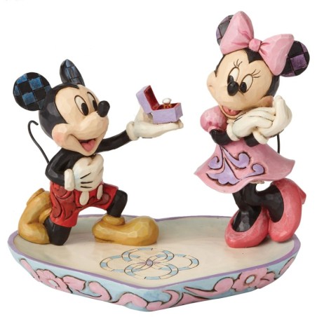 A Magical Moment Mickey Proposing to Minnie Mouse Figurine Disney Traditions