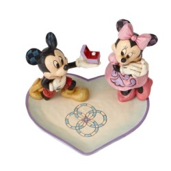A Magical Moment Mickey Proposing to Minnie Mouse Figurine Disney Traditions