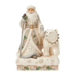 Wintertime Wonder White Woodland Santa with Bear Heartwood Creek
