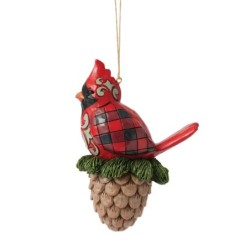Cardinal on a Pinecone Hanging Ornament