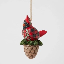Cardinal on a Pinecone Hanging Ornament