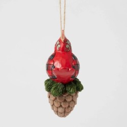 Cardinal on a Pinecone Hanging Ornament
