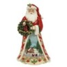 Christmas's Peaceful Retreat Lodge Santa with Wreath Scene Heartwood Creek