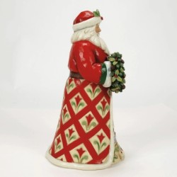 Christmas's Peaceful Retreat Lodge Santa with Wreath Scene Heartwood Creek