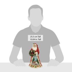 Christmas's Peaceful Retreat Lodge Santa with Wreath Scene Heartwood Creek