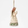 White Woodland Angel with Owl Hanging Ornament Heartwood Creek by Jim Shore