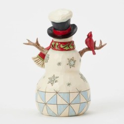Snowman with Top Hat Cardinal Heartwood Creek by Jim Shore