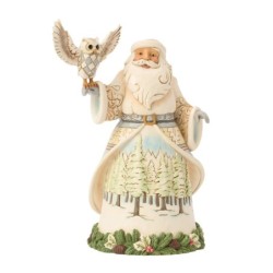 Santa's Woodland Messenger White Woodland Santa with Owl Heartwood Creek