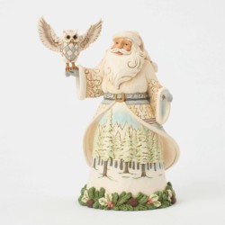 Santa's Woodland Messenger White Woodland Santa with Owl Heartwood Creek