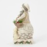 Winter's Gentle Gatherings White Woodland Snowman with Basket of Evergreen Sprigs Heartwood Creek