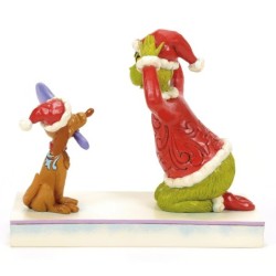 Max Holding a Mirror for the Grinch Figurine