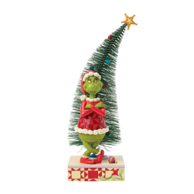 The Grinch with Arms Crossed and a Sisal Tree Figurine