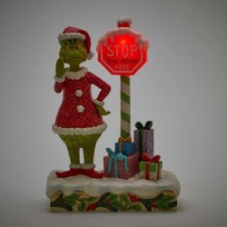 The Grinch with Flashing Stop Sign Figurine