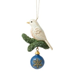 Blue and Gold Dove Hanging Ornament