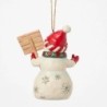 Snowman with Peace Joy Sign Hanging Ornament