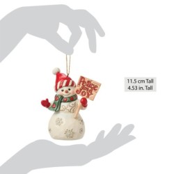 Snowman with Peace Joy Sign Hanging Ornament