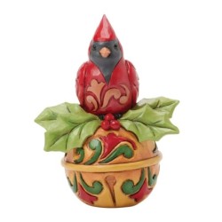 Cardinal on a Jingle Bell Mini Figurine