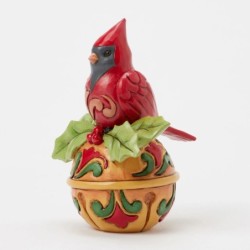 Cardinal on a Jingle Bell Mini Figurine