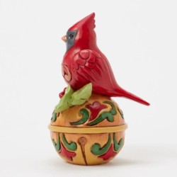 Cardinal on a Jingle Bell Mini Figurine