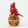 Cardinal on a Jingle Bell Mini Figurine