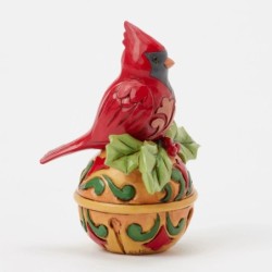 Cardinal on a Jingle Bell Mini Figurine