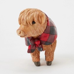 Moo-ti-ful Christmas Highland Calf Pint Figurine Heartwood Creek