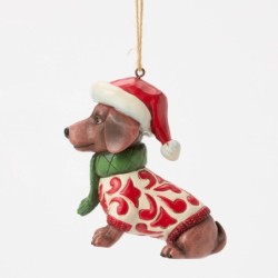 Christmas Dachshund Hanging Ornament Heartwood Creek by Jim Shore