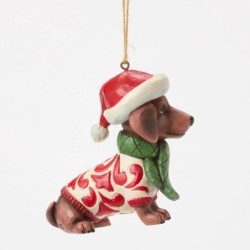 Christmas Dachshund Hanging Ornament Heartwood Creek by Jim Shore
