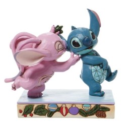 Stitch and Angel with Mistletoe Figurine Disney Traditions by Jim Shore
