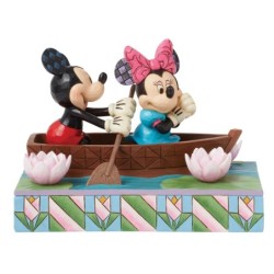 Row-mance is in the Air Mickey Minnie in a Rowboat Light-up Figurine Disney Traditions by Jim Shore