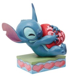Heart Struck Stitch Hugging a Heart Figurine Disney Traditions by Jim Shore