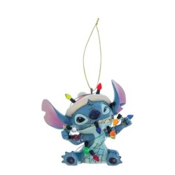 Stitch Wrapped in Christmas Lights Hanging Ornament
