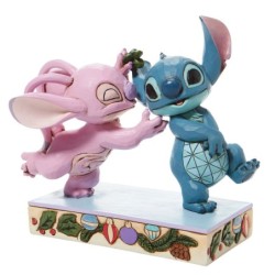 Stitch and Angel with Mistletoe Figurine Disney Traditions by Jim Shore