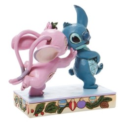 Stitch and Angel with Mistletoe Figurine Disney Traditions by Jim Shore