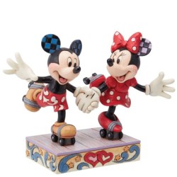 A Sweet Skate Mickey and Minnie Mouse Rollar Skating Figurine Disney Traditions by Jim Shore