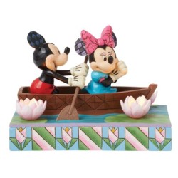 Row-mance is in the Air Mickey Minnie in a Rowboat Light-up Figurine Disney Traditions by Jim Shore