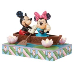 Row-mance is in the Air Mickey Minnie in a Rowboat Light-up Figurine Disney Traditions by Jim Shore