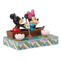 Row-mance is in the Air Mickey Minnie in a Rowboat Light-up Figurine Disney Traditions by Jim Shore