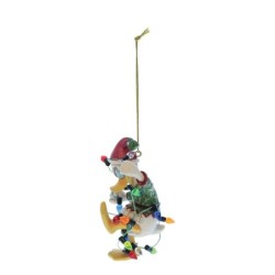 Donald Duck Wrapped in Lights Hanging Ornament