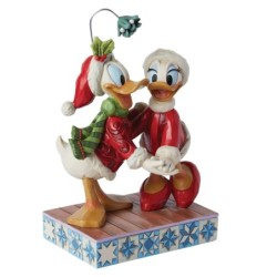 Merry Mistletoe Donald Duck and Daisy Duck Mistletoe Christmas Figurine Disney Traditions