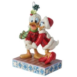 Merry Mistletoe Donald Duck and Daisy Duck Mistletoe Christmas Figurine Disney Traditions