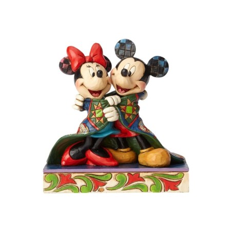 Mickey and Minnie Mouse in Blanket Figurine Disney Traditions