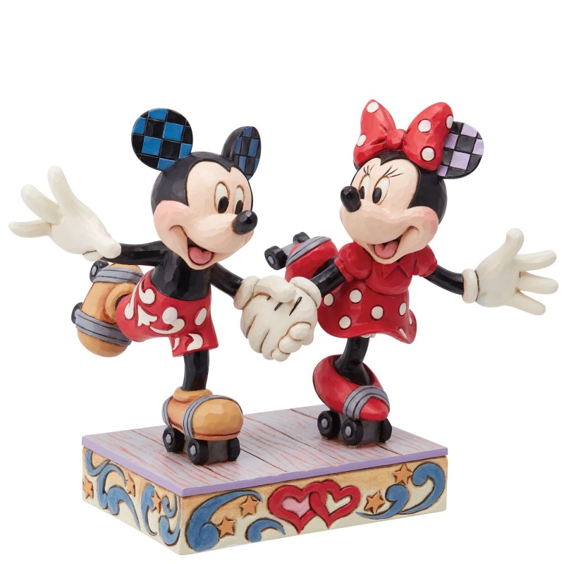 A Sweet Skate Mickey and Minnie Mouse Rollar Skating Figurine Disney Traditions by Jim Shore