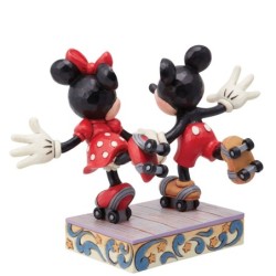 A Sweet Skate Mickey and Minnie Mouse Rollar Skating Figurine Disney Traditions by Jim Shore